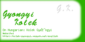 gyongyi kolek business card